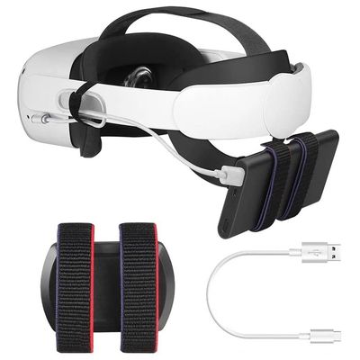 حامل بطارية محمول قابل للتعديل لشريط بطارية خلفي قابل للتعديل لـ Oculus Quest 2 حامل بطارية محمول لـ Quest 2 Headset VR