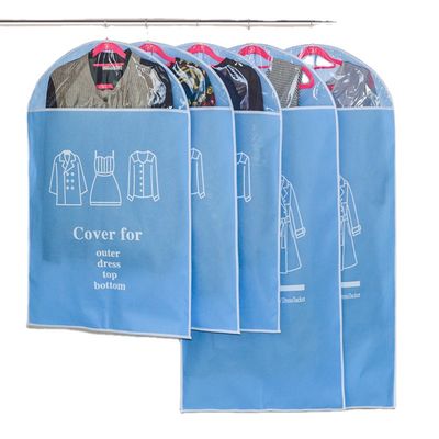 طوي حقيبة تخزين الملابس غير المنسوجة سستة أعلى أكياس التنظيف الجاف البلاستيك