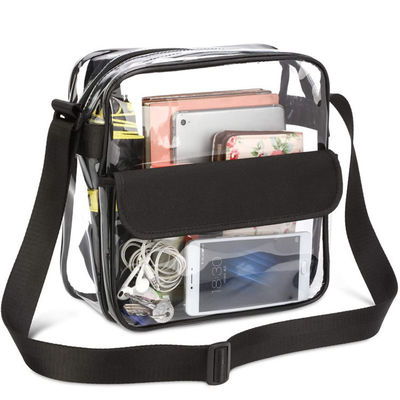 شعار مخصص واضح Crossbody Purse Bag Letter Patches متاح ملعب معتمد من الصالة الرياضية حقيبة كتف شفافة