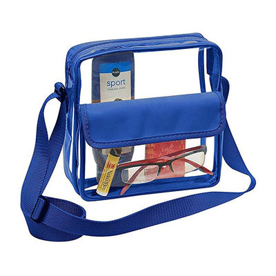 شعار مخصص واضح Crossbody Purse Bag Letter Patches متاح ملعب معتمد من الصالة الرياضية حقيبة كتف شفافة