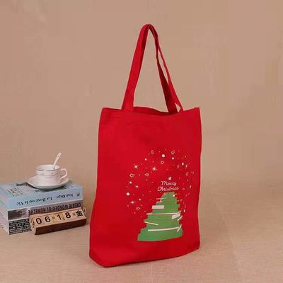 2021 الساخن بيع الترويجية المخصصة عيد الميلاد قماش حمل حقيبة قابلة لإعادة الاستخدام سانتا حقيبة تسوق حقيبة يد هدية للأطفال