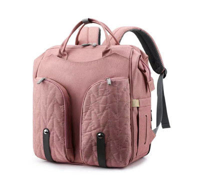 600D Travel Mommy Backpack حقيبة التمريض حقيبة حفاضات سرير قابلة للطي