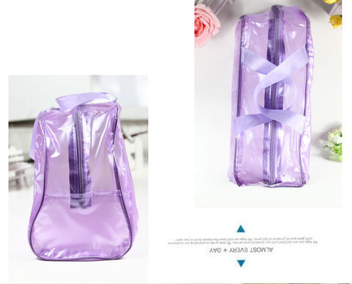 OEM أكياس مستحضرات التجميل البلاستيكية القابلة للطي وأدوات الزينة حقيبة ماكياج المحمولة مع زيبر