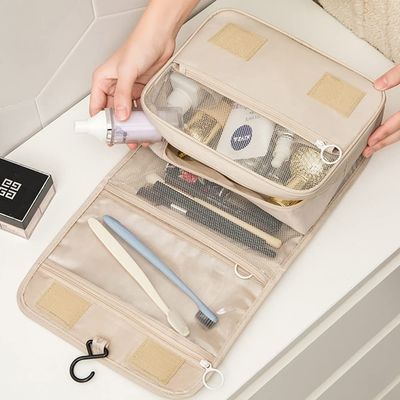 منظم حقائب مستحضرات التجميل للنساء من أكسفورد كبير معلق