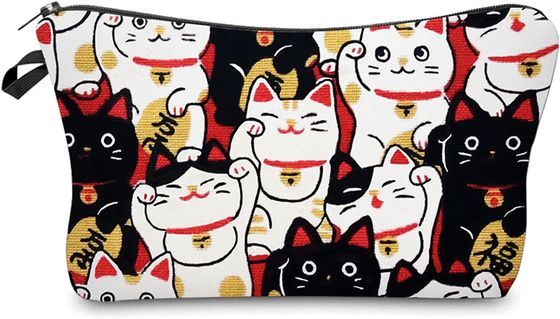 حقيبة مستحضرات التجميل Lucky Cat للنساء حقائب المكياج للسفر منظم ملحقات حقيبة أدوات الزينة المقاومة للماء