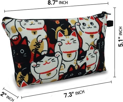 حقيبة مستحضرات التجميل Lucky Cat للنساء حقائب المكياج للسفر منظم ملحقات حقيبة أدوات الزينة المقاومة للماء