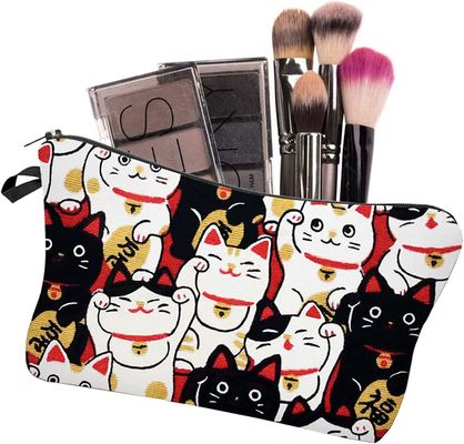حقيبة مستحضرات التجميل Lucky Cat للنساء حقائب المكياج للسفر منظم ملحقات حقيبة أدوات الزينة المقاومة للماء