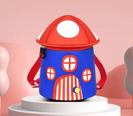 الفطر شكل 3D النيوبرين التعليم حقيبة SBR الأطفال على ظهره لينة حقيبة رياض الأطفال ضوء فتاة على ظهره