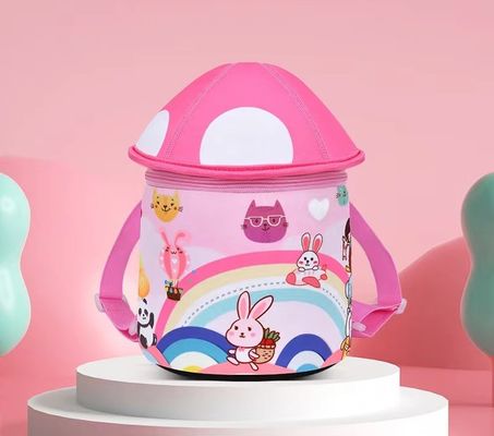 الفطر شكل 3D النيوبرين التعليم حقيبة SBR الأطفال على ظهره لينة حقيبة رياض الأطفال ضوء فتاة على ظهره