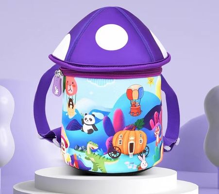 الفطر شكل 3D النيوبرين التعليم حقيبة SBR الأطفال على ظهره لينة حقيبة رياض الأطفال ضوء فتاة على ظهره