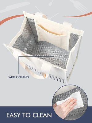 حقيبة تخزين واقية من الصدمات لتخزين الغداء من القماش قابلة لإعادة الاستخدام للنساء