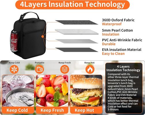 حقيبة الغداء المقاومة للصدمات والمتكررة للرجال - حقيبة غداء صغيرة معزولة