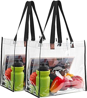 سعة المحامل حقيبة شفافة احترافية خفيفة الوزن واضحة متينة ناعمة PVC Tote Bag