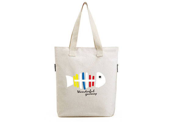 OEM قماش حمل حقيبة تسوق المواد القطن مع زيبر للتسوق