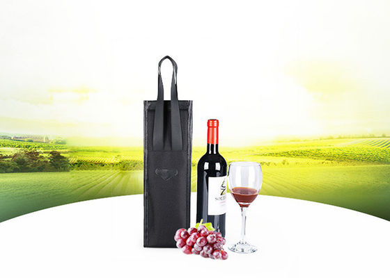 أكياس تبريد النبيذ الأسود من الجلد النباتي للهدايا حقيبة تبريد الشمبانيا OEM